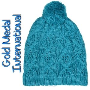 🆕⛄ GMI Insulated Thermal Knit Beanie Teal w/ Pom